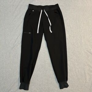 FIGS Zamora Jogger Scrub Pants Black XS Petite W18SW2005P Nurse Medical